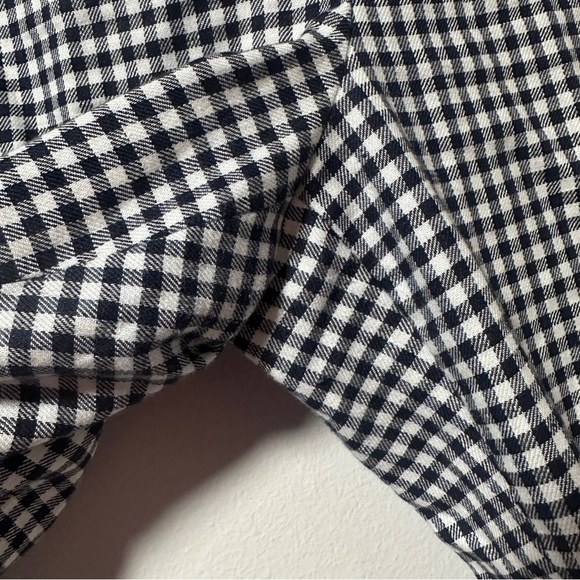 J. Crew Hayden Kickout Crop Gingham Linen Pants Navy Blue White Women’s Size 12 - Picture 10 of 16